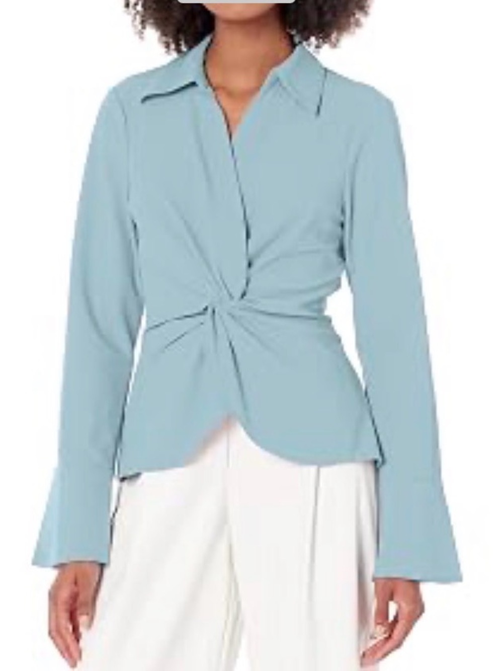 Cinq à Sept McKenna Top Ocean Dew Twist Front Blouse M NWT $295